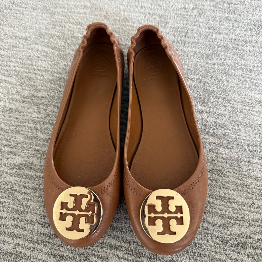 Tory Burch Brown Reva Ballet Flats
